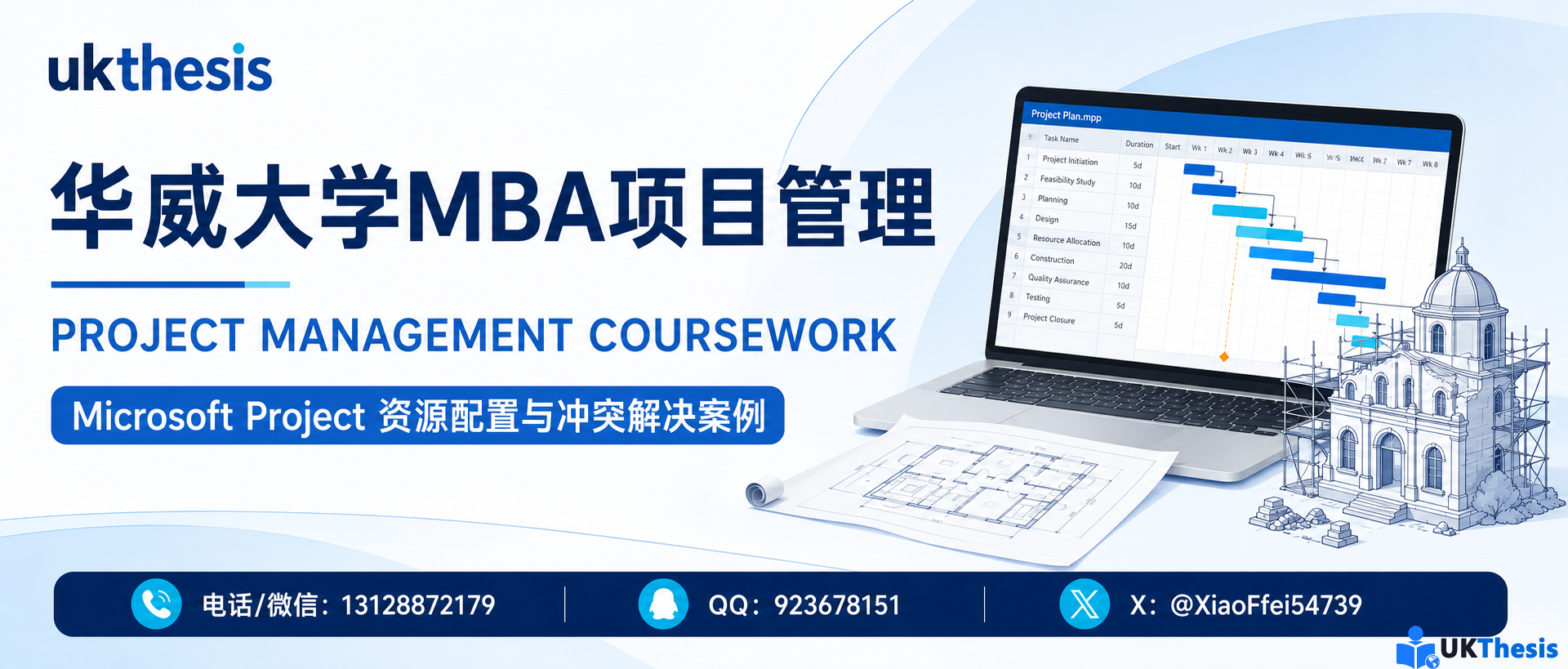 华威大学MBA项目管理Coursework与Microsoft Project资源配置案例