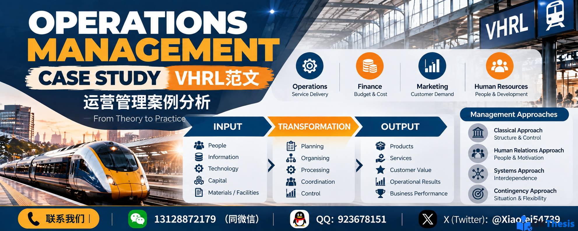 VHRL Operations Management Case Study范文：Input Transformation Output运营管理案例分析