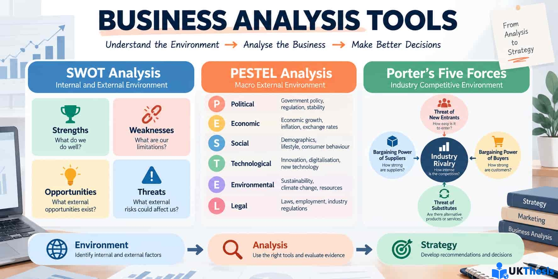 Business Analysis Tools：SWOT Analysis、PEST Analysis与Porter Five Forces商业分析工具